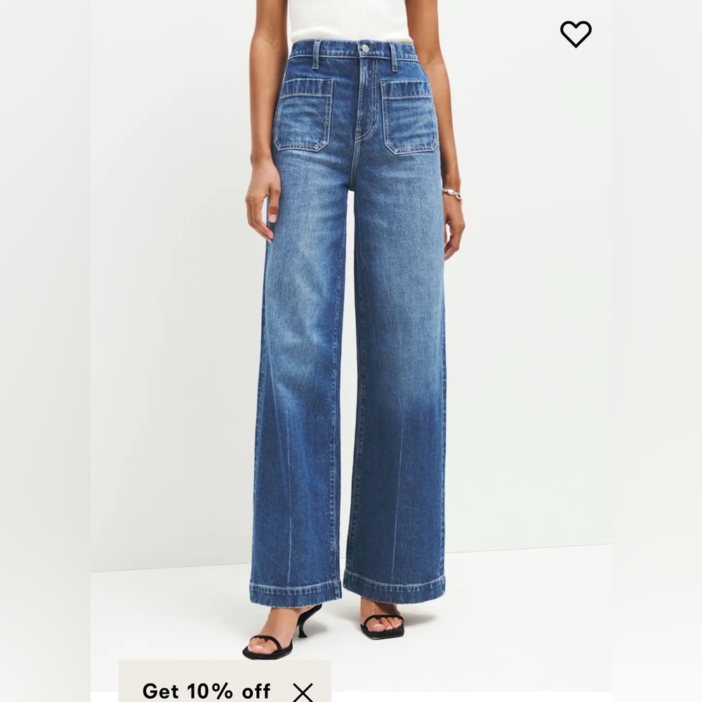 Reformation High-Rise Wide-Leg Jeans in Medium Blue - Picture 5 of 5